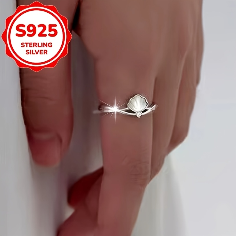 Women's S925 Silver Turtle Star Rotating Ring